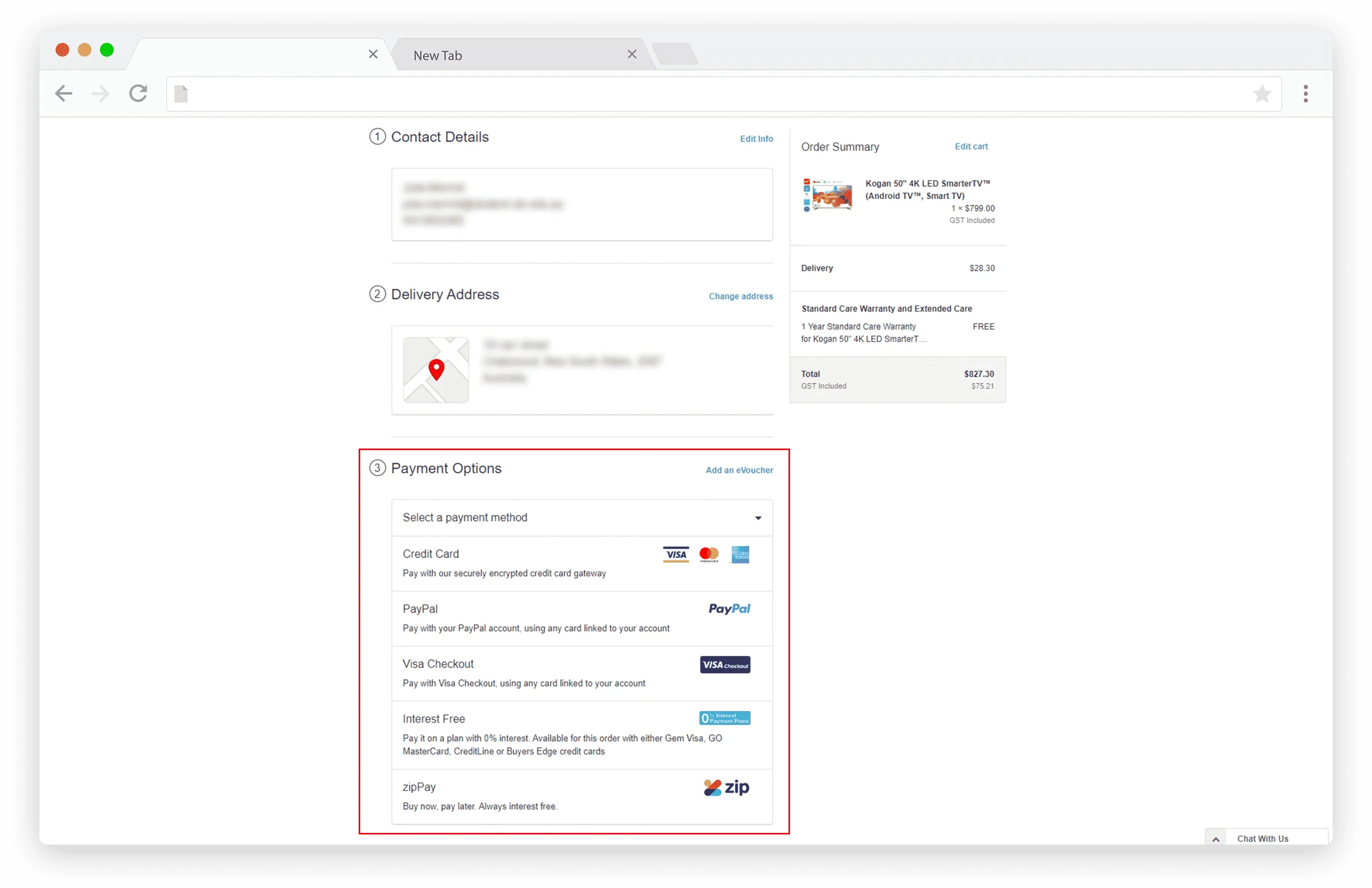 Kogan payment types