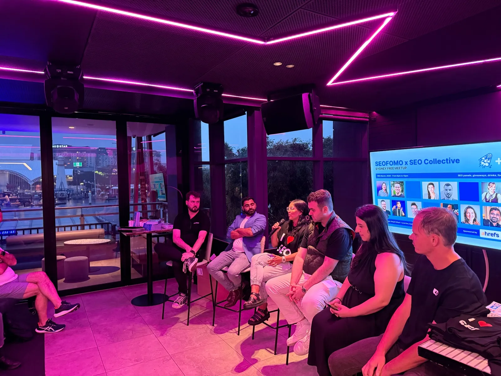 A packed SEOFOMO x SEO Collective meetup panel in Sydney